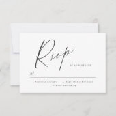 Elegant modern script minimalistisch bruiloft RSVP Kaartje (Voorkant)