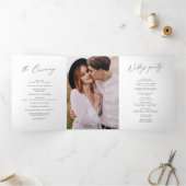 Elegant modern script minimalistisch huwelijk drieluik programma (Binnen)