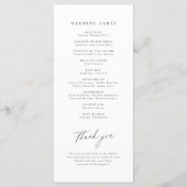 Elegant modern script minimalistisch huwelijk programma (Achterkant)