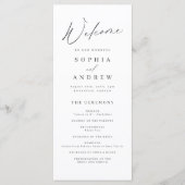 Elegant modern script minimalistisch huwelijk programma (Voorkant)