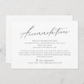 Elegant modern script minimalistische accommodatie informatiekaartje (Voorkant / Achterkant)