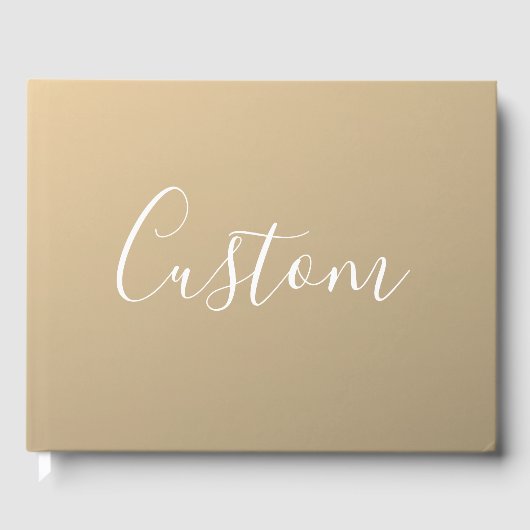 Elegant Modern Script Monogram of Word | gouden Gastenboek (Voorkant)