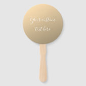 Elegant Modern Script Monogram of Word | gouden Handwaaier (Achterkant)