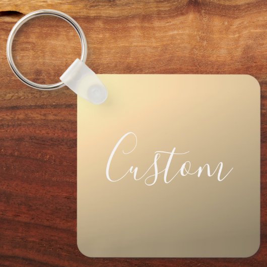 Elegant Modern Script Monogram of Word | gouden Sleutelhanger (Voorkant)