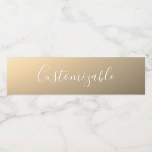 Elegant Modern Script Monogram of Word | gouden Waterfles Etiket (Enkel label)