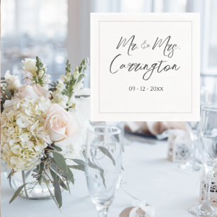 Elegant Modern Script Mrs Wedding Servet