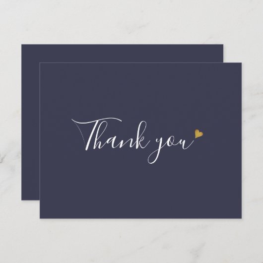 Elegant Modern Script Navy Business Dank u kaart (Voorkant / Achterkant)