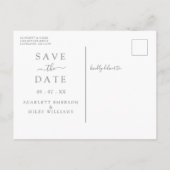 Elegant Modern Script Photo Wedding Aankondigingskaart (Achterkant)