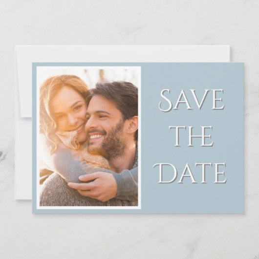 Elegant Modern Script Photo Wedding Save The Date (Voorkant)