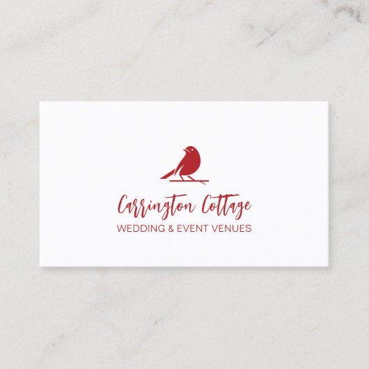 Elegant modern Script Red Bird Logo. Visitekaartje (Voorkant)