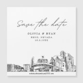 Elegant Modern Script Reno Save the Date Magnet (Voorkant)
