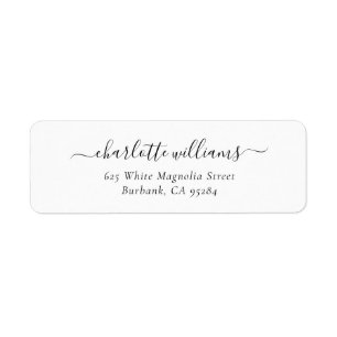 Elegant modern script retouradreslabel etiket