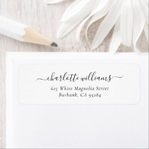 Elegant modern Script Return Address Label
