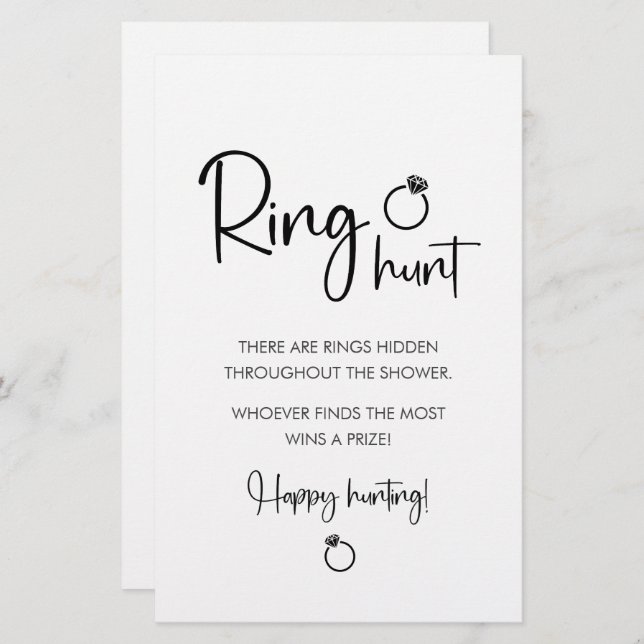 Elegant modern script | Ring Hunt Sing (Voorkant / Achterkant)