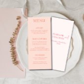 Elegant modern Script Roze Blush bruiloft Menu