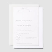 Elegant Modern Script Schattigee Typografie Trouwe Vellum Uitnodigingen (Offset)