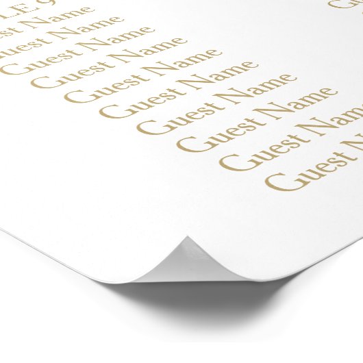 Elegant modern script Simple Wedding Seating Chart Poster (Hoek)