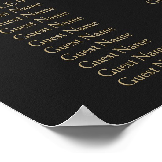 Elegant modern script Simple Wedding Seating Chart Poster (Hoek)