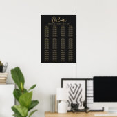 Elegant modern script Simple Wedding Seating Chart Poster (Thuiskantoor)