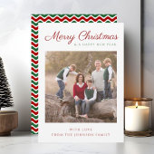 Elegant modern script striptekening kerstfoto feestdagenkaart