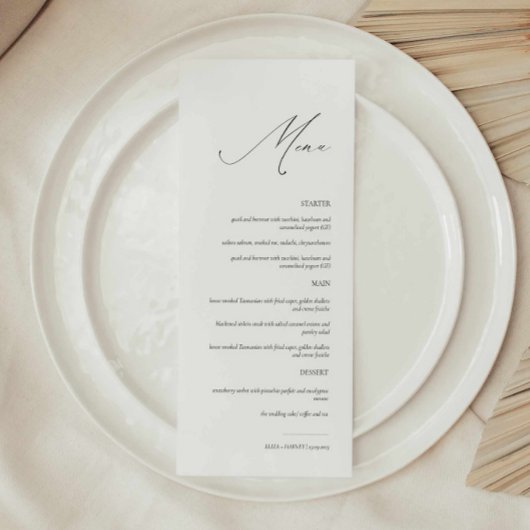 Elegant Modern Script Trouwmenu Menu