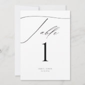 Elegant Modern Script Trouwtafel Nummers (Achterkant)