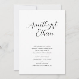 Elegant modern Script Wedding Kaart