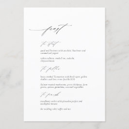 Elegant Modern Script Wedding Menu Kaart
