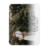 Elegant Modern Script Wedding Photo Save the Date Magneet (Verticaal)