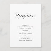 Elegant modern Script Wedding Reception Informatiekaartje (Voorkant)