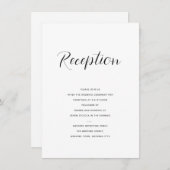 Elegant modern Script Wedding Reception Informatiekaartje (Voorkant / Achterkant)