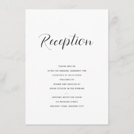 Elegant modern Script Wedding Reception Informatiekaartje