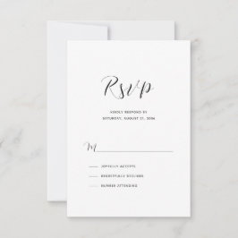 Elegant modern Script Wedding RSVP Kaartje