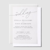 Elegant modern Script Wedding Vellum Uitnodigingen (Offset)