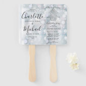 Elegant modern script winter bruiloft programma handwaaier (Voorkant en achterkant)