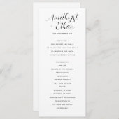 Elegant modern script zwart-wit huwelijk programma (Voorkant / Achterkant)