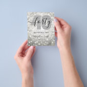 Elegant Modern Silver 40th Birthday Party Invite Flyer (Hand)