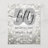 Elegant Modern Silver 50e verjaardag (Voorkant)
