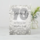 Elegant Modern Silver 70e verjaardag Kaart (Staand voorkant)