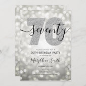 Elegant Modern Silver 70e verjaardag Kaart (Voorkant / Achterkant)