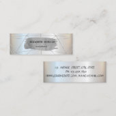 Elegant Modern Silver Brush Stroke Geometric Mini Visitekaartje (Voorkant / Achterkant)