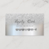 Elegant Modern Silver Glitter Bokeh Loyalty Kaart (Voorkant)
