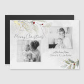 Elegant Modern Silver KerstFloral 2-foto's (Voorkant / Achterkant)