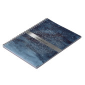 Elegant Modern Silver Mandala Stripe Navy Blue Notitieboek (Linkerzijde)