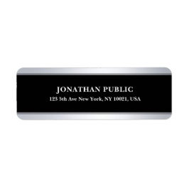 Elegant Modern Silver Sjabloon retouradres Etiket