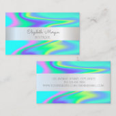 Elegant Modern Silver Stripe, holografisch Visitekaartje (Voorkant / Achterkant)