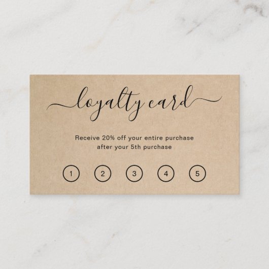 Elegant Modern Simple Brown Rustic Klantenkaartje (Voorkant)