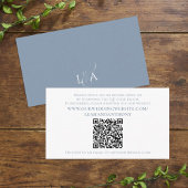 Elegant modern Simple Dusty Blue QR Code Minimal Informatiekaartje