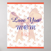 Elegant Modern Simple Love You Mom Moederdag Poster (Voorkant)