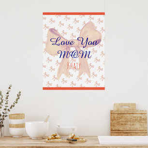 Elegant Modern Simple Love You Mom Moederdag Poster